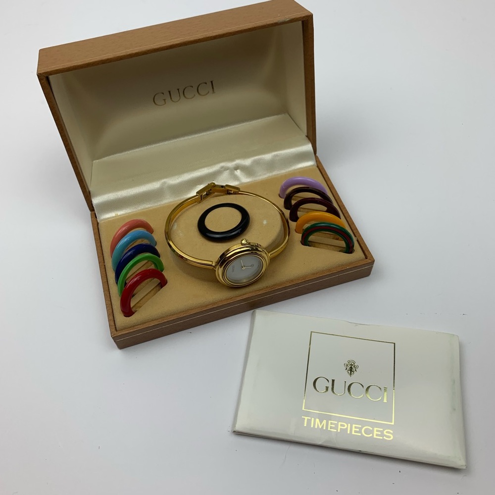 Gucci Timepieces Gold Plate Bangle Watch - Picture 1 of 8